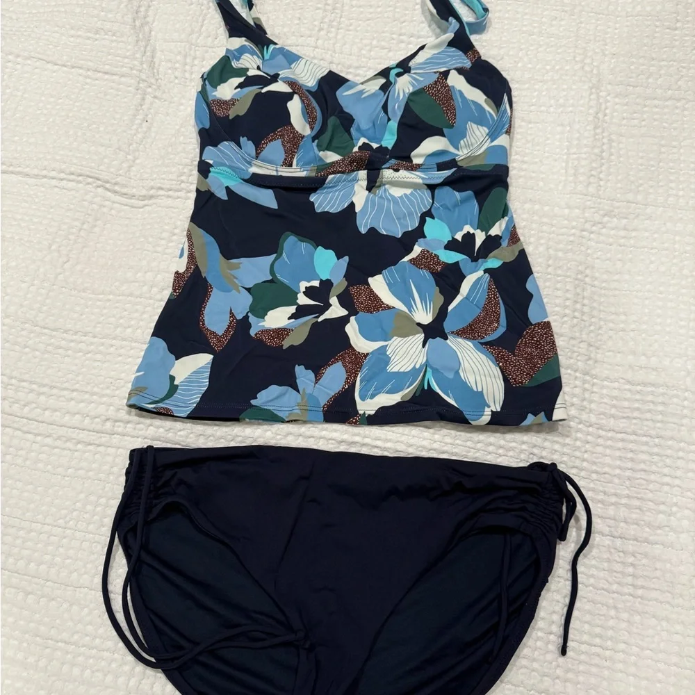 Athleta Blue Floral Bikini Set - Picture 1 of 5